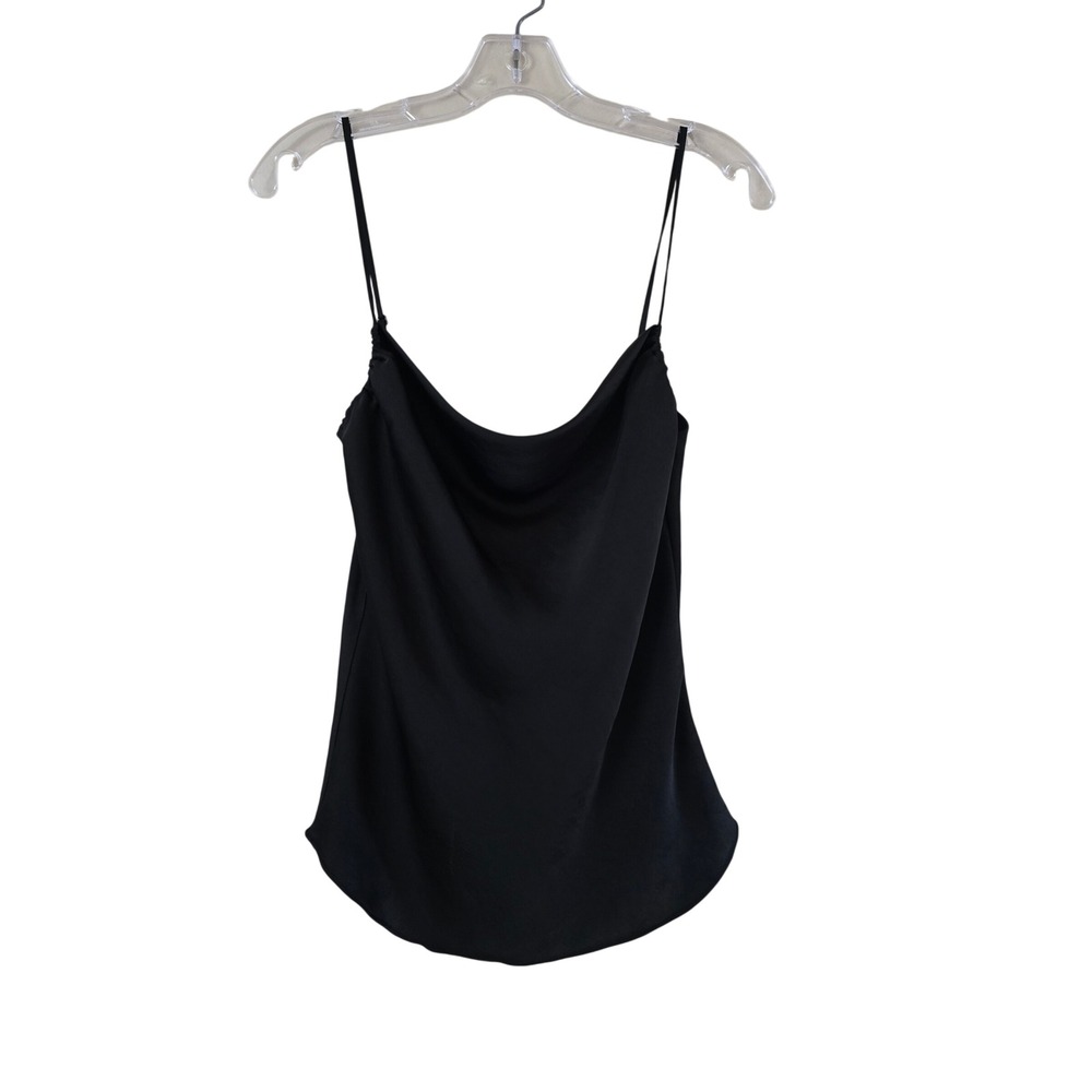 Wilfred Aritzia Black Cowl Neck Satin Camisole Top Small